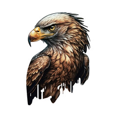 Obraz premium Eagle Sticker Ready to print. Generated AI illustration.