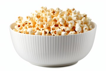 Popcorn on isolated white background, Generative AI