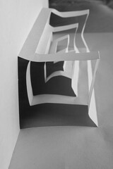 Abstract paper art in Black and white photography