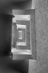 Abstract paper art in Black and white photography