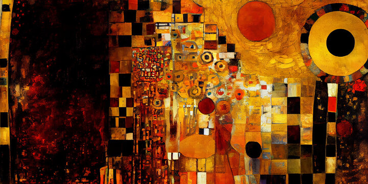 Abstract painting background texture depression Klimt Generative AI