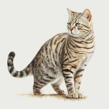 “Generative AI” American Shorthair Cat digital illustration.