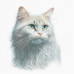 “Generative AI” Chantilly Tiffany Cat digital illustration.