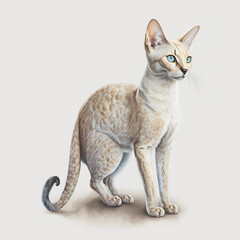 Obraz premium “Generative AI” Colorpoint Shorthair Cat digital illustration.