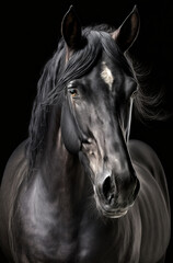 Fototapeta na wymiar Generative AI background illustration of Portrait of beautiful Horse