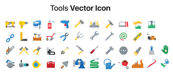 set of Tools vector icon illustration color vector eps 8