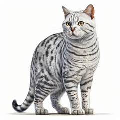 “Generative AI” American Shorthair Cat digital illustration.