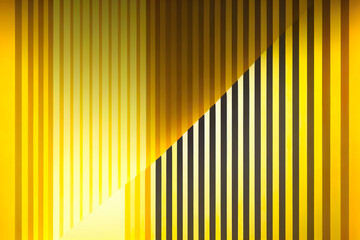 Yellow hipster futuristic graphic abstract background. Yellow ribbon background with stripes. Generative AI.