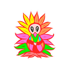 Cute little bird vector illustration