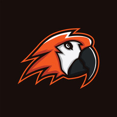 angry macaw mascot head vector logo