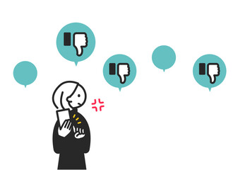 スマートフォンで低評価をつける女の子