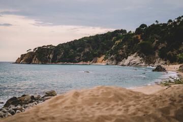 Landscape image of a Mediterranean beach. Vacation concept