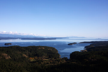 Fototapeta na wymiar View of Rebecca Spit Marine Provincial Park on Quadra Island