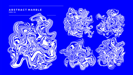 Marble brush splash abstract design template set