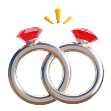 3d rendering of wedding rings illustration. Suitable for your projects related to valentine day,  love and relationship category