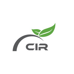 CIR letter nature logo design on white background. CIR creative initials letter leaf logo concept. CIR letter design.