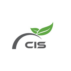 Fototapeta premium CIS letter nature logo design on white background. CIS creative initials letter leaf logo concept. CIS letter design.