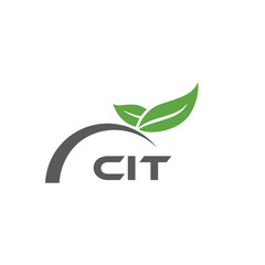 CIT letter nature logo design on white background. CIT creative initials letter leaf logo concept. CIT letter design.