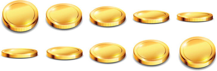 Set of playing chips on a white background.  3D vector. High detailed realistic illustration.