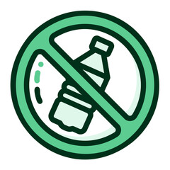 icon ecology no plastic illustration for web, app, infographic etc