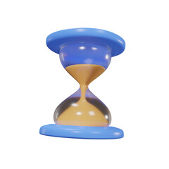 hourglass isolated on white background icon illustration 3d rendering for business