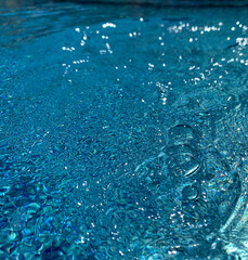 water drops on blue