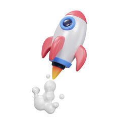 Fototapeta premium rocket start-up icon illustration 3d rendering for business.