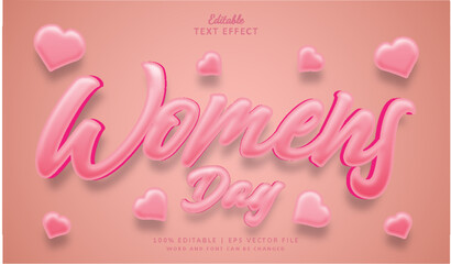 Women's day editable text effect style