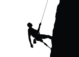 Mountain climbing man vector eps