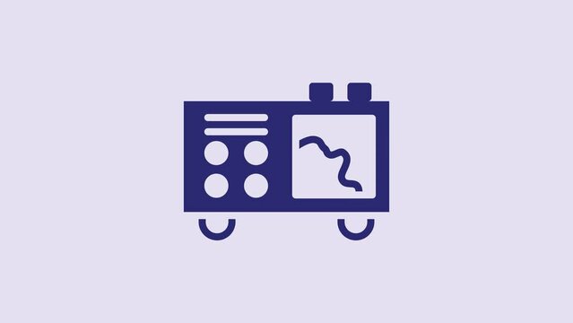 Blue Spectrometer icon isolated on purple background. 4K Video motion graphic animation