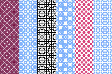 Classic seamless set of pattern design fashion in abstract style. Elegant abstract background. 