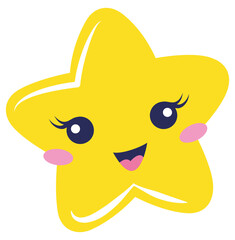 Kawaii Star Cartoon Illustration