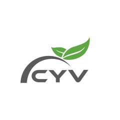 CYV letter nature logo design on white background. CYV creative initials letter leaf logo concept. CYV letter design.