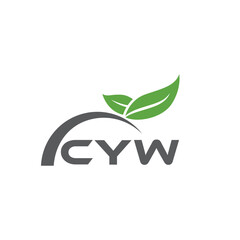 CYW letter nature logo design on white background. CYW creative initials letter leaf logo concept. CYW letter design.