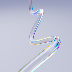 3d glass streamline design element, abstract pipe shaped wave, 3d rendering - 570842537