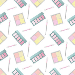 Vector seamless pattern cosmetics, realism.