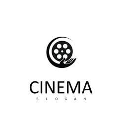 abstract cinema logo vector template isolated on white background