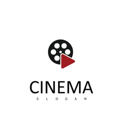 abstract cinema logo vector template isolated on white background