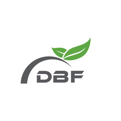 DBF letter nature logo design on white background. DBF creative initials letter leaf logo concept. DBF letter design.