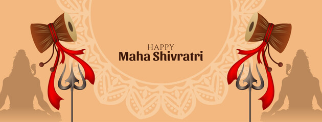 Beautiful Happy Maha Shivratri Hindu festival greeting banner