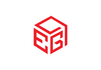 letter egp text icon design 