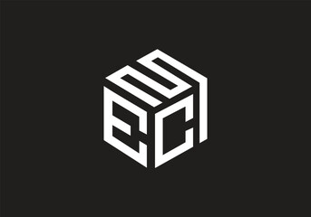 letter ecm logo icon design 