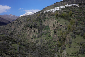 Landscape along the Mulhacen O Poqueria river and gorge - Capileira - Sierra Nevada - Andalusia - Spain