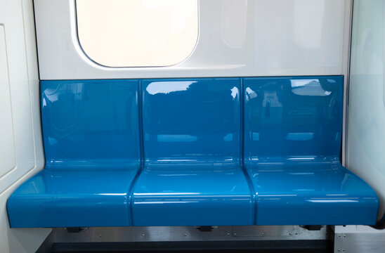 Empty seat of mass rapid transit train © drimerz