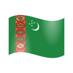 The national flag of Turkmenistan