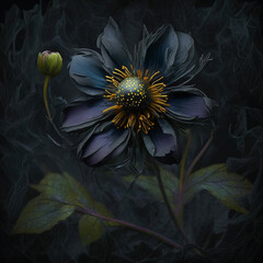  beautiful dark flower - generative AI