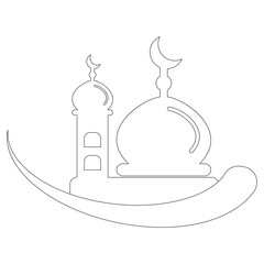 mosque logo illustration vector