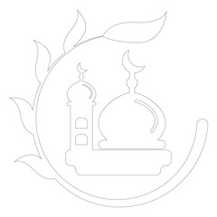 mosque logo illustration vector