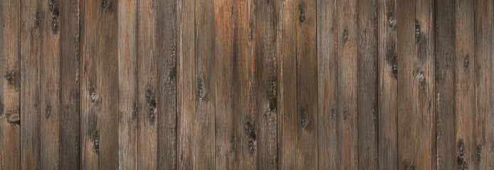 Obraz premium banner old brown dark wood texture. wooden black background