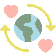 love earth flat icon